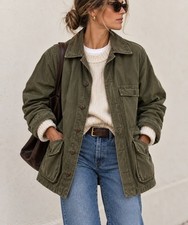 Vintage Polo Ralph Lauren Olive Field Barn Jacket Fleece Lined Men’s L picture