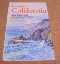 Vintage National Geographic July 1993 Map Poster Coastal California picture