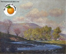 Vintage oil on canvas landscape attributed to Hanson D. Puthuff , California  picture