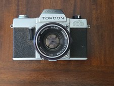 Vintage  Beseler Topcon Auto 100 35mm Camera  w/ Leather  Case  Excellent Condit picture