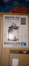 Kichler 49474 Rubbed Bronze Outdoor Wall Lantern x2 $100 each.  picture
