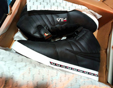 FILA Men’s Mid-Top Athletic Sneakers Lace-Up Black/White Casual Activewear picture