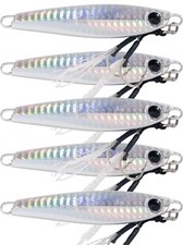 Slow Pitch Jigs 80g. - Metal Fishing Spoon - Heavy Bait Lure - Pack of 5 picture
