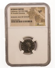Ancient Roman Gallienus AE Bronze Coin NGC VF AD 253-268 picture