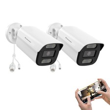 2 Pack 4K 8MP Wired PoE Security Camera Outdoor Color Night Vision Recording picture