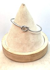 Adjustable Minimalist Knot Silver Bangle Bracelet    picture