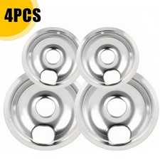 4-Pack Chrome Stove Drip Pans 6