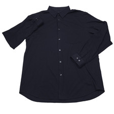 Theory Irving Structure Knit Button Up Shirt Mens XL Eclipse Blue Long Sleeve picture