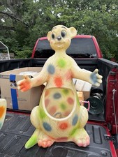 Vintage Blow Mold Kangaroo Toy Box Hamper 33” EDWARD MOBLEY With Apron picture