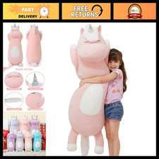 Giant 4ft Plush Unicorn Body Pillow - Soft Jumbo Stuffed Animal Toy for Kids & A picture