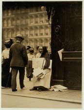 Photo:New York New York 1910 Old Paper Woman Broadway Newspaper Vendor picture