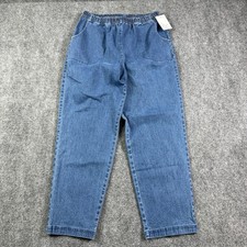 Croft & Barrow Women’s Denim Pull-On 1X Short NWT Straight Leg Blue Pants picture