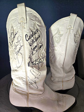 Boot Autographed By Garth Brooks, Chris LeDoux, Alan Jackson, Tracy Lawrence And picture