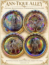 Vtg Indiana Glass 1976 Bicentennial Carnival Glass Plate Set of 4 picture
