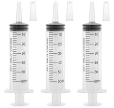 Jeringas 60 ml sin Aguja con Tapa 3 Piezas para Líquidos Alimentación y Taller picture