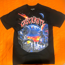 Reason Men's Black Space Checkmate Graphic Logo Crew Neck T-Shirt Size M picture
