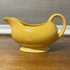 Fiesta Yellow Gravy Boat Fiestaware Homer Laughlin Sauce Vintage picture