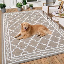 🐾8x10/9x12/18/10x14/20 Outdoor Rug Waterproof Rug Camping RV Plastic Straw Rug picture