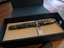 Leonardo Momento Magico Fountain Pen in Pietra Salata Gold Trim Extra Fine Point picture