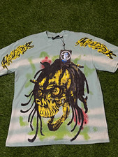 Hellstar Men's XL Regular Blue Skull Graphic Print Logo Crew Neck T-Shirt picture