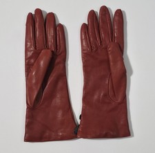 Talbots Women's Red Leather Gloves Size 8 Cashmere Lined Made in Italy NWOT picture