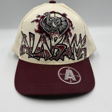 Rare VTG Alabama Crimson Tide Big Al Hat Cap Boy Snapback 90s Graffiti picture