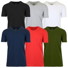 Mens Short Sleeve V-Neck Cotton Blend Stretch Tee Undershirt (M-2XL) picture