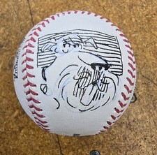 #2 Ron Ferdinand Dennis the Menace Signed Rawlings Baseball - Multiple Sketches picture