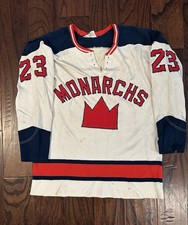 Vintage Monarchs dureen? used Hockey jersey lace neck Tease Knitting Canada #23 picture