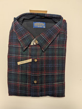 Pendleton Lodge Shirt Mens XXL Navy Green Red Plaid 100% Virgin Wool NWT picture