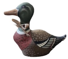 Vintage Mallard Duck Stuffed Bird Decoy Doorstop or SHELF IT Rustic Room Decor picture