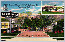 c1940s Grand Motel Pasadena CA Route 66 Postcard picture