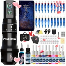 POSEIDON Wireless Tattoo Pen Machine Kit Rotary Coreless Motor Cartridge picture