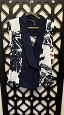 ALBERTO MAKALI TOP SZ Large SLEEVELESS COTTON EYELET FRONT & UPPER BACK picture