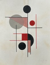 Krause (Signed, 1924) – Abstract Geometric Composition – picture