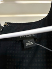 Ann Taylor Women’s Regular 14 Black/White Check V-Neck Sleeveless Zip Dress picture