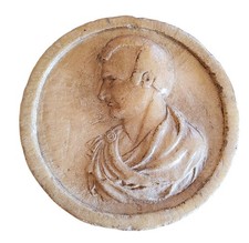 EARLY 19TH C GRAND TOUR CARRARA MARBLE PORTRAIT ROUNDEL TONDO NAPOLEONIC ERA picture