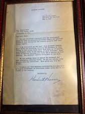 President Herbert Hoover Signed Letter picture