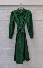 New Boden Aubrey Cord Midi Shirt Dress In Green Sz4R picture