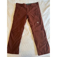 Eddie Bauer First Ascent Guide Pants Mens 40x30 Fleece Lined Rust Orange Stretch picture