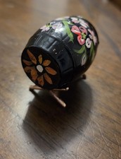 Vintage Painted Metal Miniature Barrel Keg Trinket. 2