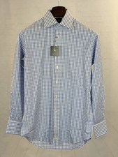 New Tailorbyrd Men’s Blue Check Dress Shirt picture