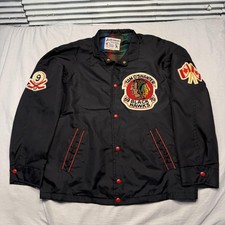Vintage Tam O'Shanter Black Hawks Jacket Mens Black Hockey Toronto 69 70 Team picture