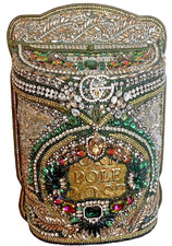 Luxury Crystal Embellished Planter OOAK Bag Inspired Statement Decor picture