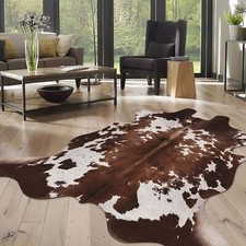 Cowhide faux cowhide rugs:Cow print rugs for living room and bedroom 4'6