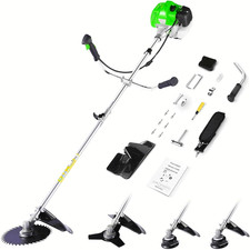 58CC 4 in 1 2 Brush Cutter Gas Powered Weed Wacker Straight Shaft String Trimmer picture
