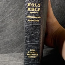 Vintage 1967 New Scofield Reference Holy Bible KJV Oxford Zipper Leather picture