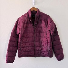 Everlane Women's Lightweight Fullzip Burgundy Purple Puffer Jacket Medium picture