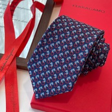  NWT Men's Ferragamo Silk Necktie Luxury Business Formal picture