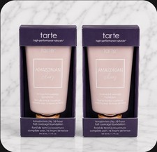 2x Tarte 18B FAIR LIGHT BEIGE Amazonian Clay 16HR Hour Full Cover Foundation 1.7 picture